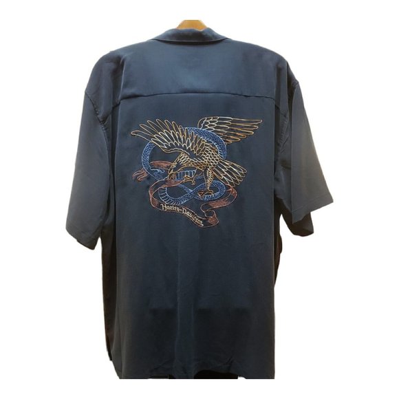 Harley Davidson Tori Richards 3XL Embordered Eagle And Snake NWT Charcoal Black - Picture 2 of 9